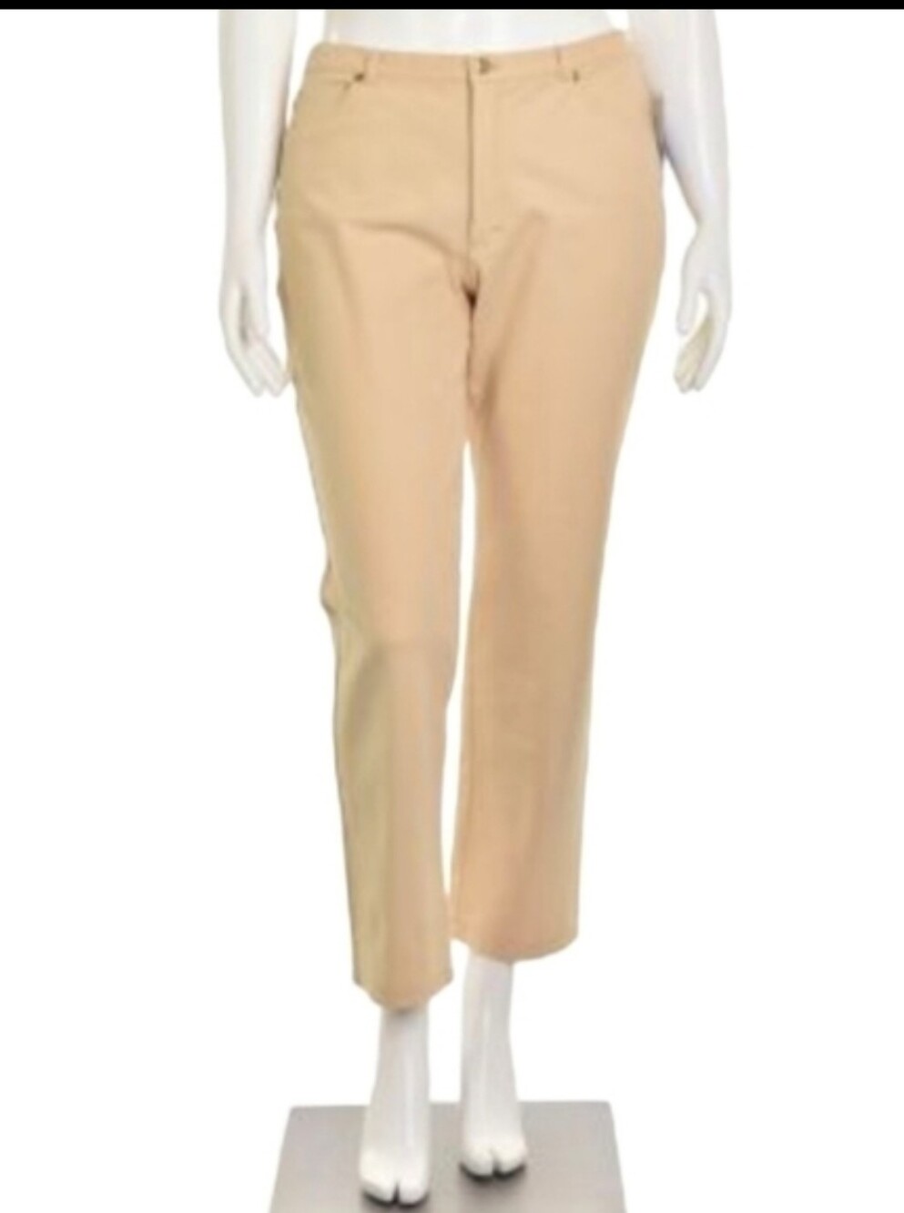 Escada designer comfy EUC nice tan stretch straight leg jeans Old Money W32 L 31